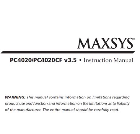 maxsys pc4020 troubleshooting